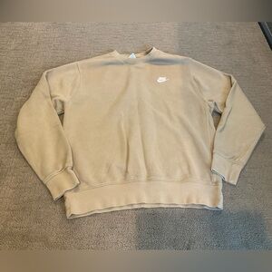 Nike Crewneck Sweatshirt Adult Medium Beige Pullover Sweater‎ Long Sleeve Mens